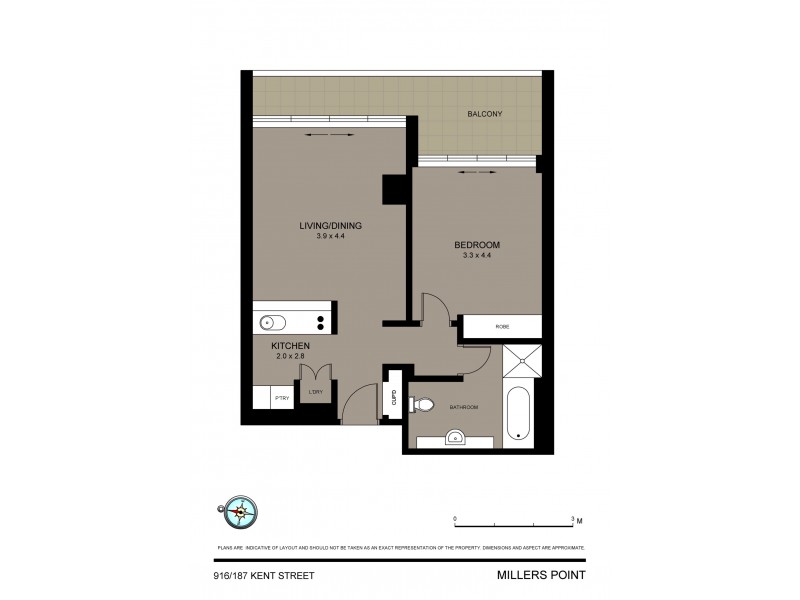 916/187 Kent Street, Sydney NSW 2000 Floorplan