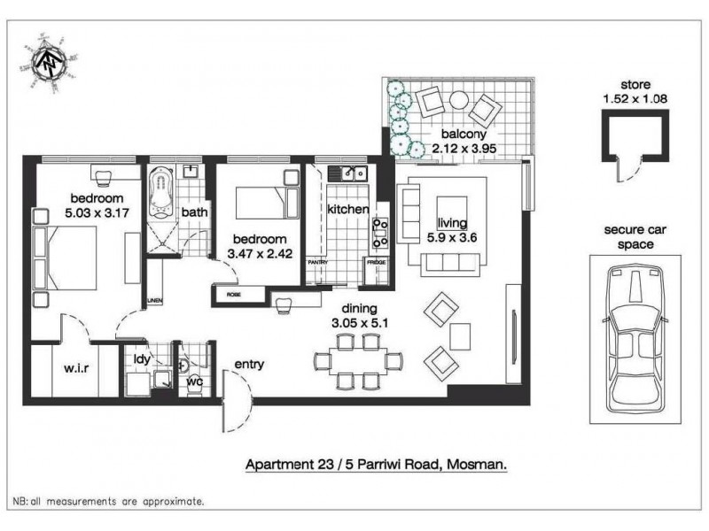 23/5 Parriwi Road, Mosman NSW 2088 Floorplan