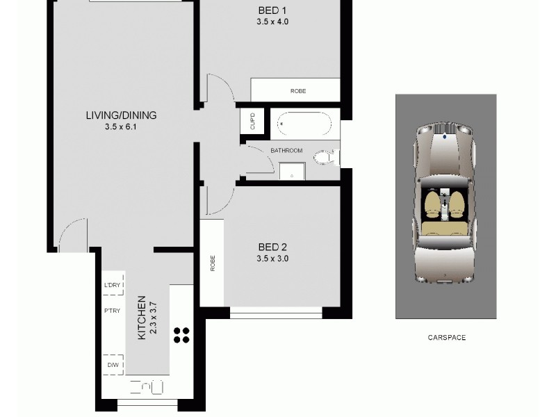 19/614 Pacific Highway, Chatswood NSW 2067 Floorplan