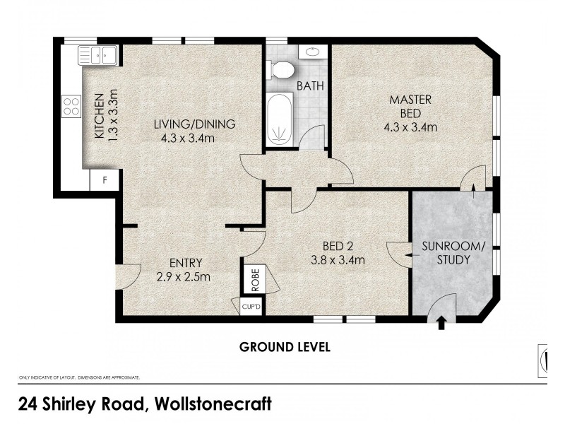 1/124 Shirley Road, Wollstonecraft NSW 2065 Floorplan