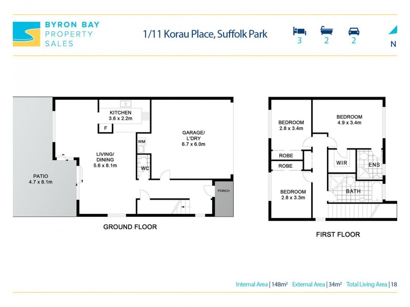 1/11 Korau Place, Suffolk Park NSW 2481 Floorplan