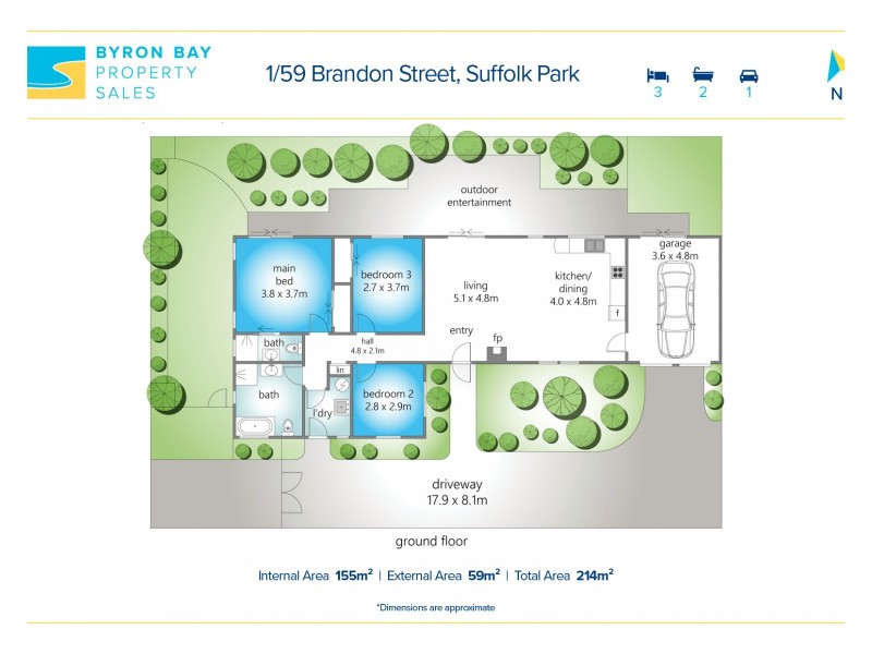 1/59 Brandon Street, Suffolk Park NSW 2481 Floorplan